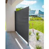 Windscherm - grijs - uitschuifbaar - 350x180 cm