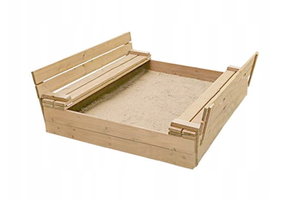 Houten zandbak -  inklapbare zandbak - 120x120 cm