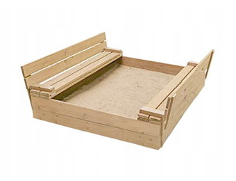 Houten zandbak - inklapbare zandbak - 120x120 cm