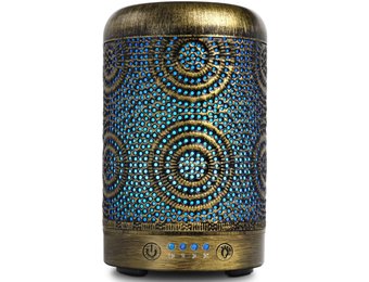 Luchtbevochtiger - met goudkleurige patronen - 9,14x9,14x15,8cm