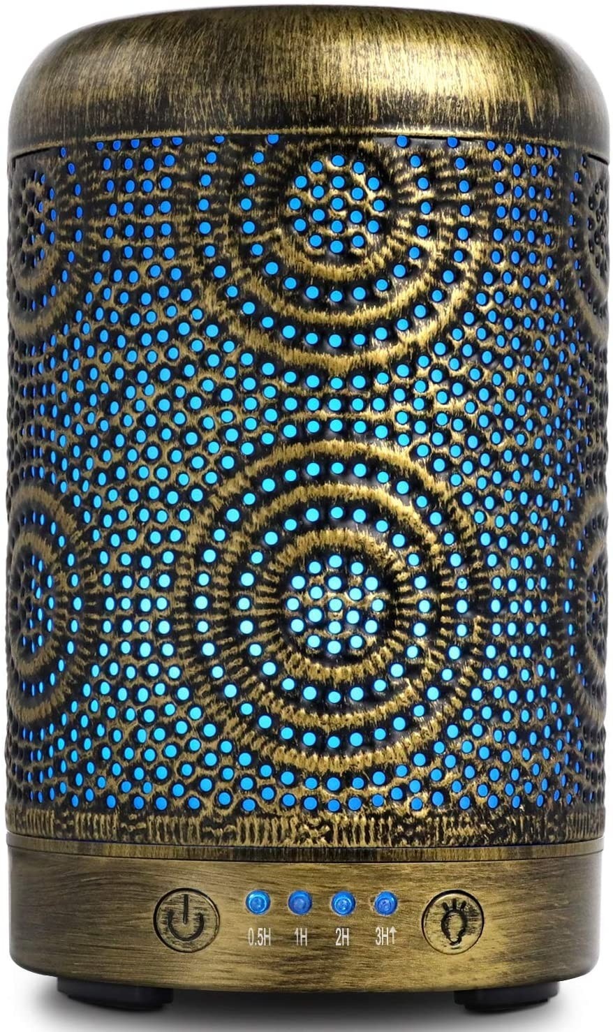 Luchtbevochtiger - met goudkleurige patronen - 9,14x9,14x15,8cm
