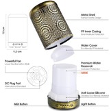 Luchtbevochtiger - met goudkleurige patronen - 9,14x9,14x15,8cm