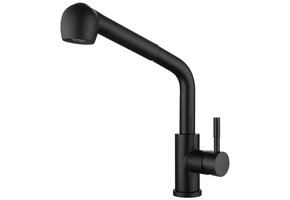 Keukenkraan uittrekbaar - met twee slangen - zwart