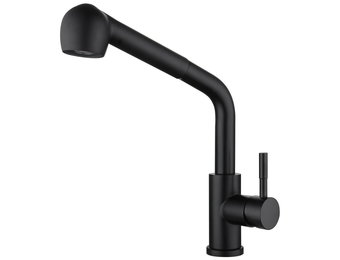Keukenkraan uittrekbaar - met twee slangen - zwart
