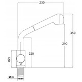 Keukenkraan uittrekbaar - met twee slangen - zwart