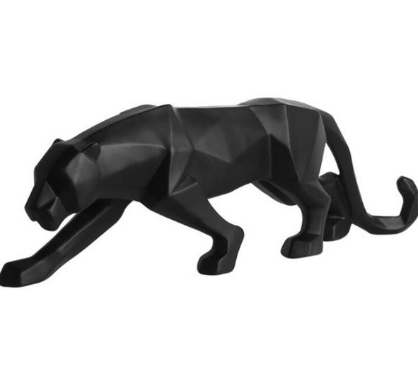 Panter beeld - zwart - 44x14 cm