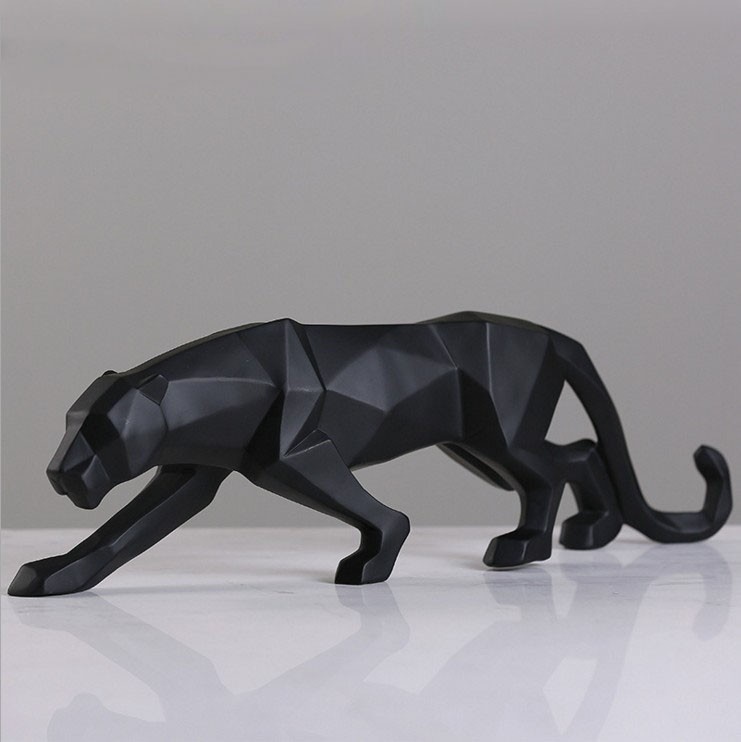 Panter beeld - zwart - 44x14 cm