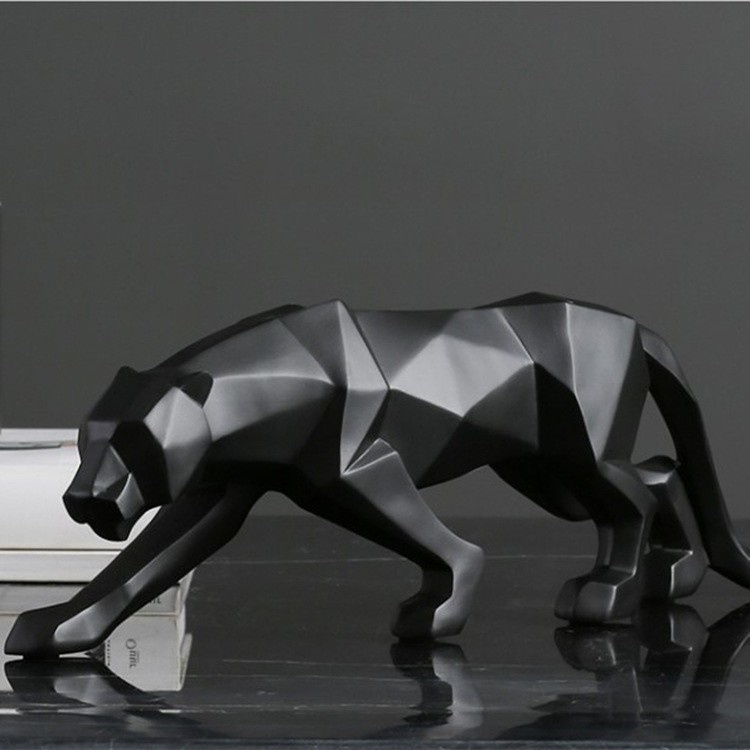 Panter beeld - zwart - 44x14 cm