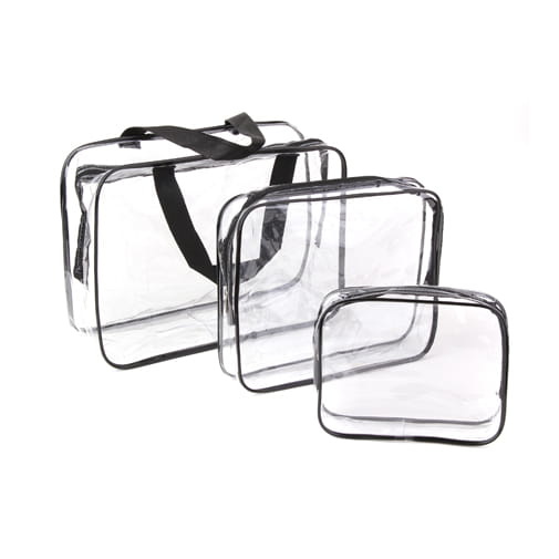 Doorzichtige toilettas - 3 in 1