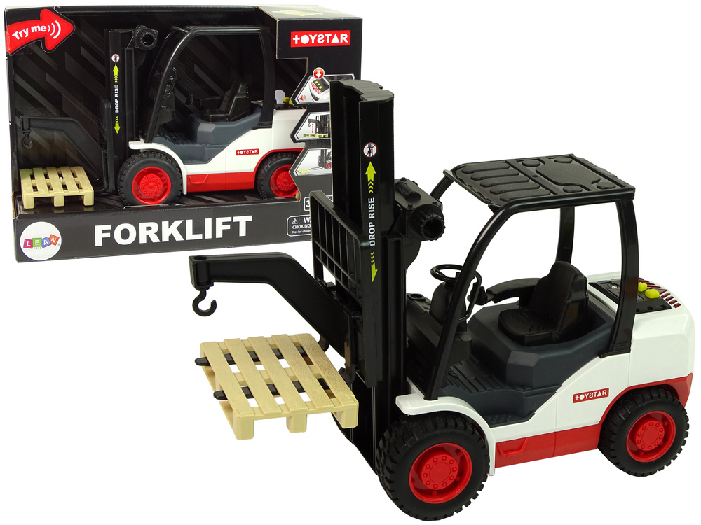 Vorkheftruck speelgoed - 32x13x18 cm - zwart & wit - vanaf 3 jaar