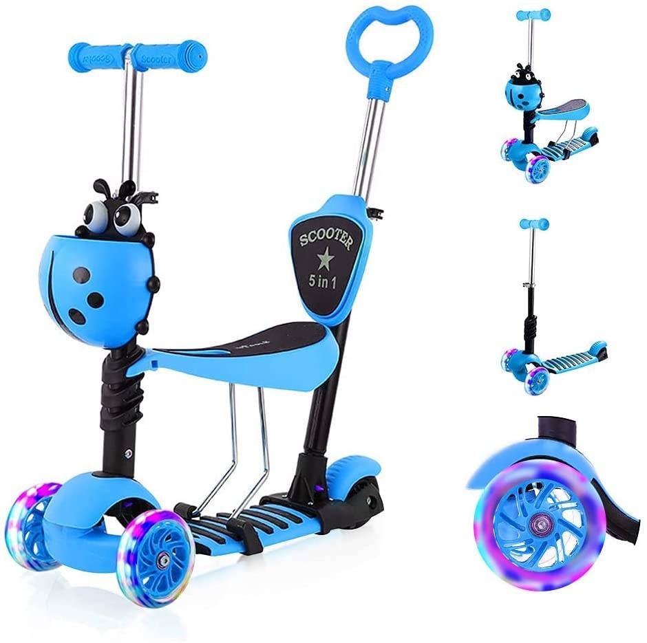 Mini scooter zadel step - driewieler  - blauw - leeftijd: 1-8 jaar