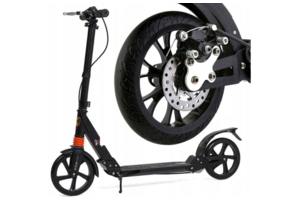 Step met schokbrekers en schijfremmen - zwart - tot 100 kg