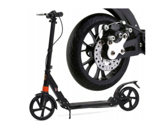 Step met schokbrekers en schijfremmen - zwart - tot 100 kg