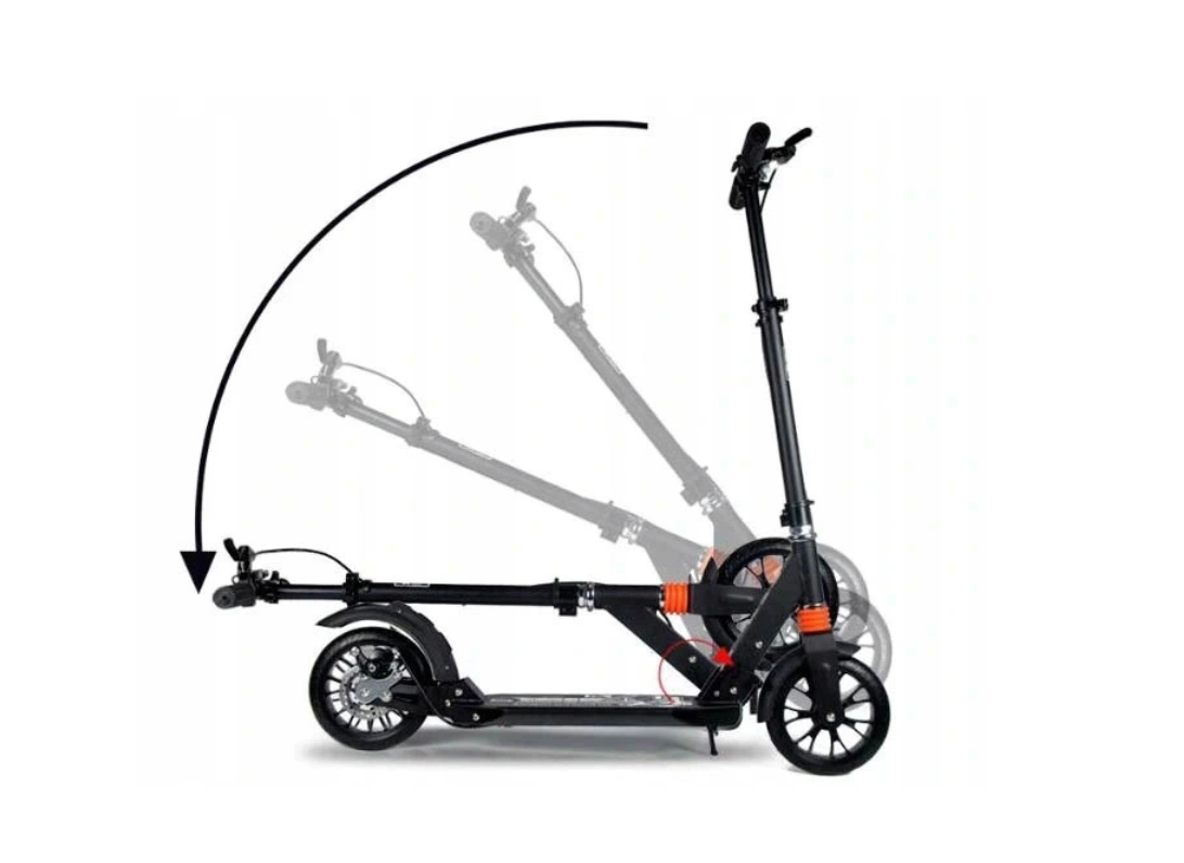 Step met schokbrekers en schijfremmen - zwart - tot 100 kg