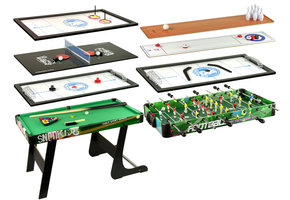 8in1 multi game tafel - tafelvoetbal,air hockey,krullen,biljart,bowling,ping pong