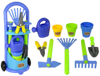 Kinder tuinset - met trolley - tuingereedschappen