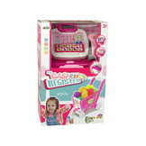 Speelgoed kassa set - met karretje - voedingsmiddelen - roze