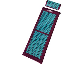 Spijkermat - shakti mat - 128x48x2cm - met kussen - paars blauw