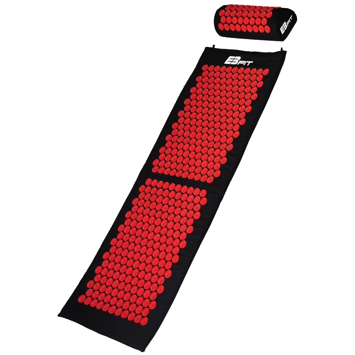 Spijkermat - shakti mat - 128x48x2cm - met kussen - rood zwart