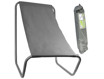 Ligstoel - strandstoel - inklapbaar met een zwarte tas