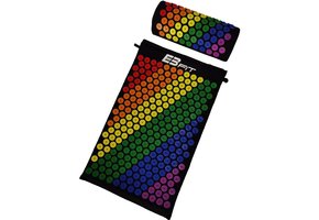 Spijkermat - shakti mat - 67x42x2cm - met kussen - regenboog
