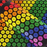 Spijkermat - shakti mat - 67x42x2cm - met kussen - regenboog