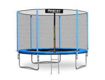Trampoline - 312 cm - blauw - met ladder en buitenrand net - tot 150 kg