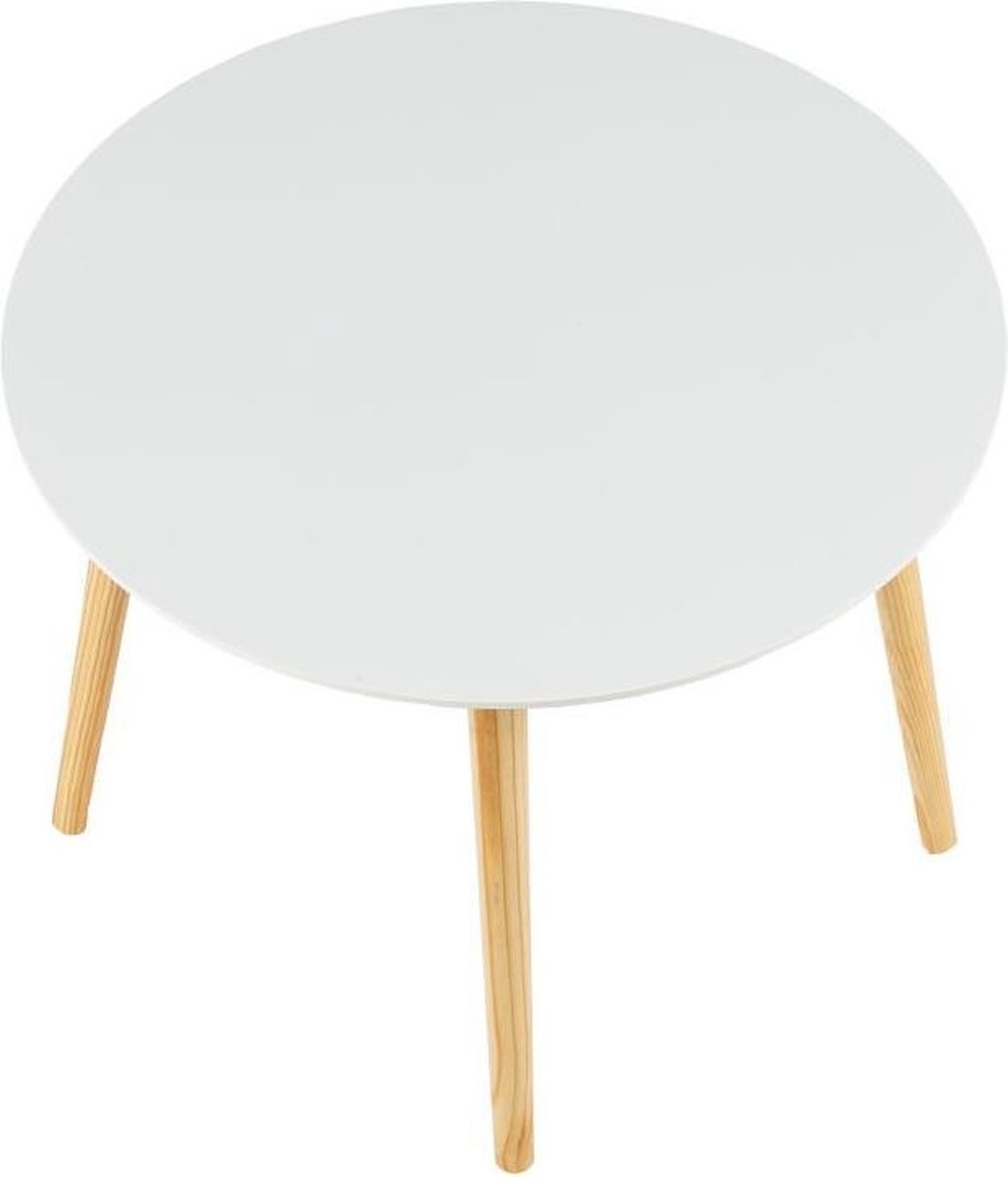 Houten salontafel - 60x60x52 cm - wit
