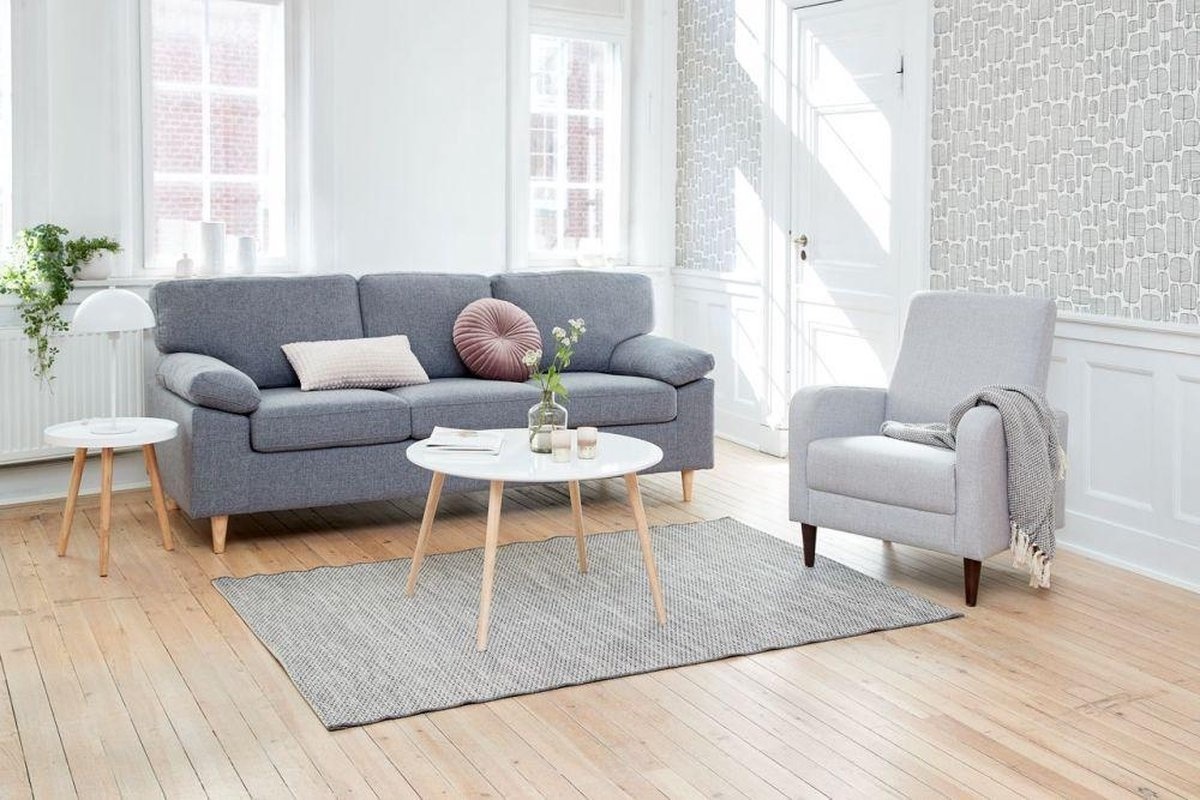 Houten salontafel - 60x60x52 cm - wit