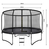 Trampoline - 244 cm - met net en ladder - tot 50 kg - zwart