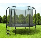 Trampoline - 244 cm - met net en ladder - tot 50 kg - zwart