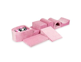 Foam speelset - 7-delig - met ballenbak en 100 ballen - roze