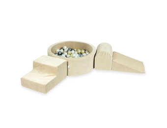 Foam speelset - 4-delig - met ballenbak en 200 ballen - beige