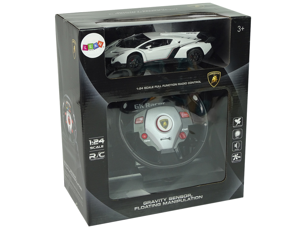 Afstandsbediening Auto Lamborghini Veneno Wit 2.4G Afstandsbediening Stuurwiel Geluid Licht