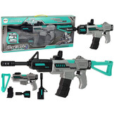 Speelgoedpistool grijs met licht en geluid