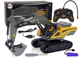 2.4G op afstand bestuurbare rupsgraafmachine geel