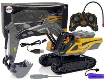 2.4G op afstand bestuurbare rupsgraafmachine geel