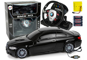 Afstandsbediening Auto BMW M3 Zwart 2.4G Afstandsbediening Stuurwiel 1:18 Geluid Licht