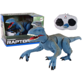 Op afstand bestuurbare dinosaurus velociraptor geluid brullende geluiden blauw