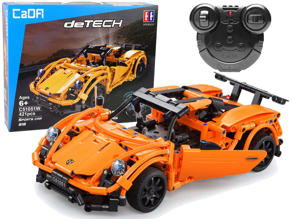 Bouwblokken Auto Sports Porsche Orange 421 Elements R / C CADA