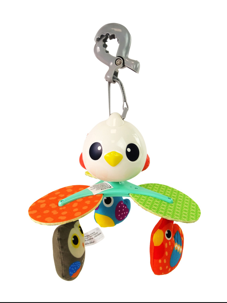 Carrousel voor baby's voor een kinderbedje, een kinderwagen, kleurrijke vogels, een melodie
