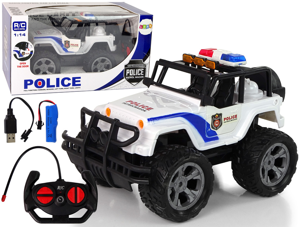 Auto R/C Politie Politie Jeep 1:14 Op afstand bestuurbare lichteffecten