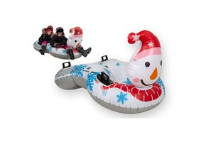 2-persoons opblaasbare sleeglijbaan, sneeuwpop 138x74x80 cm 35081