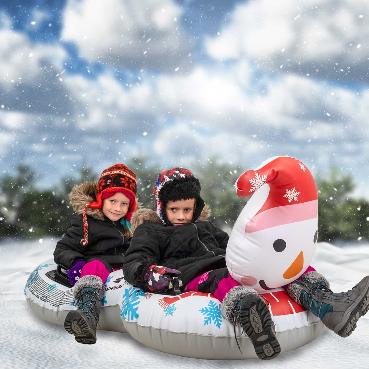 2-persoons opblaasbare sleeglijbaan, sneeuwpop 138x74x80 cm 35081