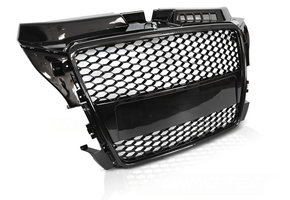 Grill voor AUDI A3 (8P) 04.08-07.12 SPORT GLANZEND ZWART