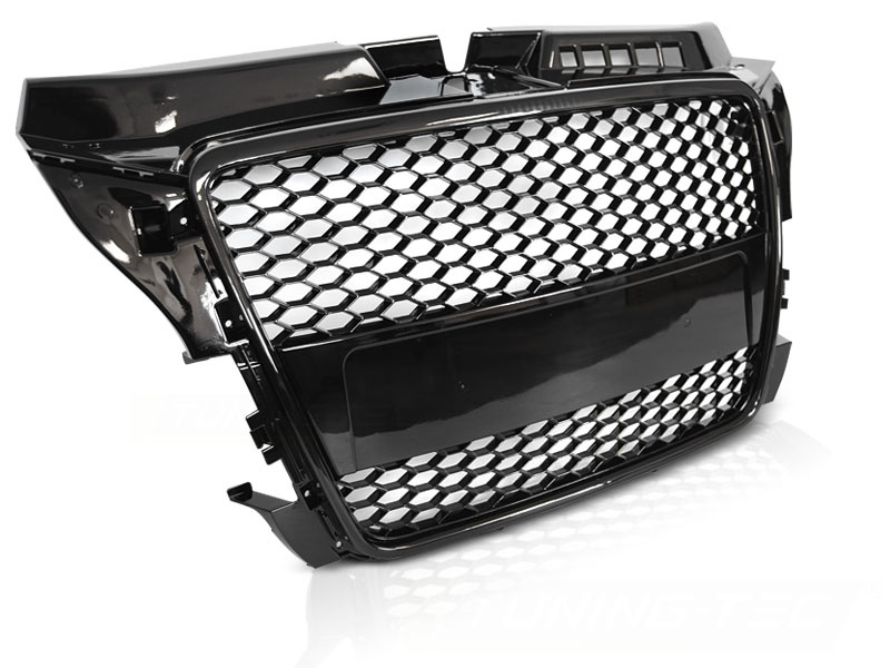 Grill geschikt voor AUDI A3 (8P) 04.08-07.12 SPORT GLANZEND ZWART