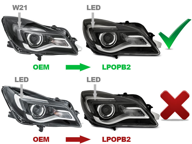 Koplampen geschikt voor OPEL INSIGNIA 13-17 DRL LED ZWART