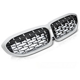 Grill geschikt voor BMW G20/G21 19- Diamand stijl ZILVER