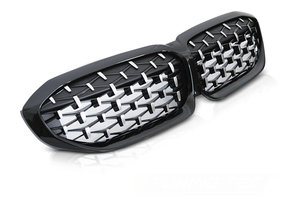 Grill BMW G20/G21 19- Diamand stijl GLANZEND ZWART
