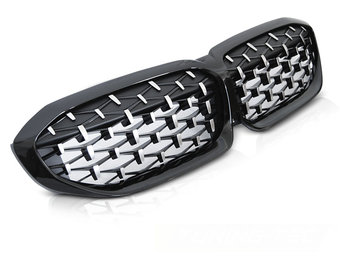 Grill BMW G20/G21 19- Diamand stijl GLANZEND ZWART